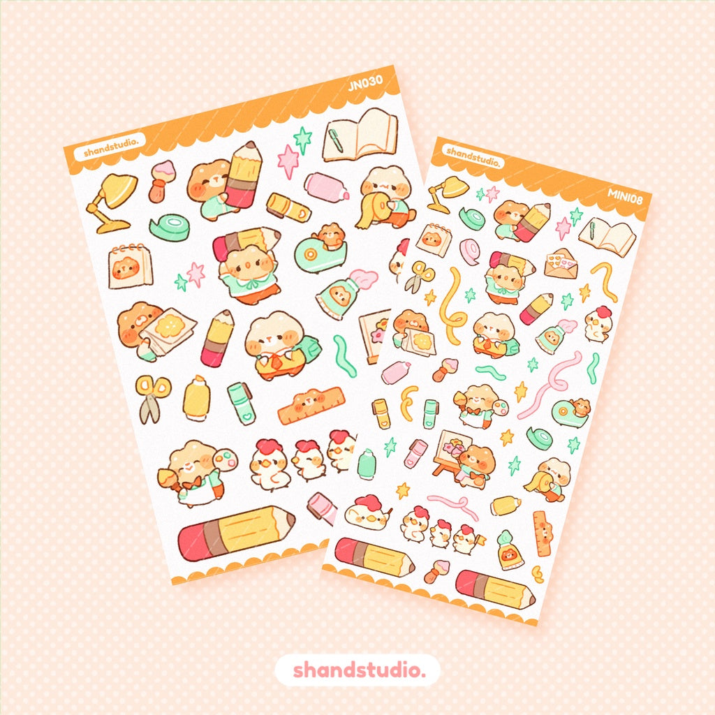 Tiny Bear Stationery Mini Sticker Sheet