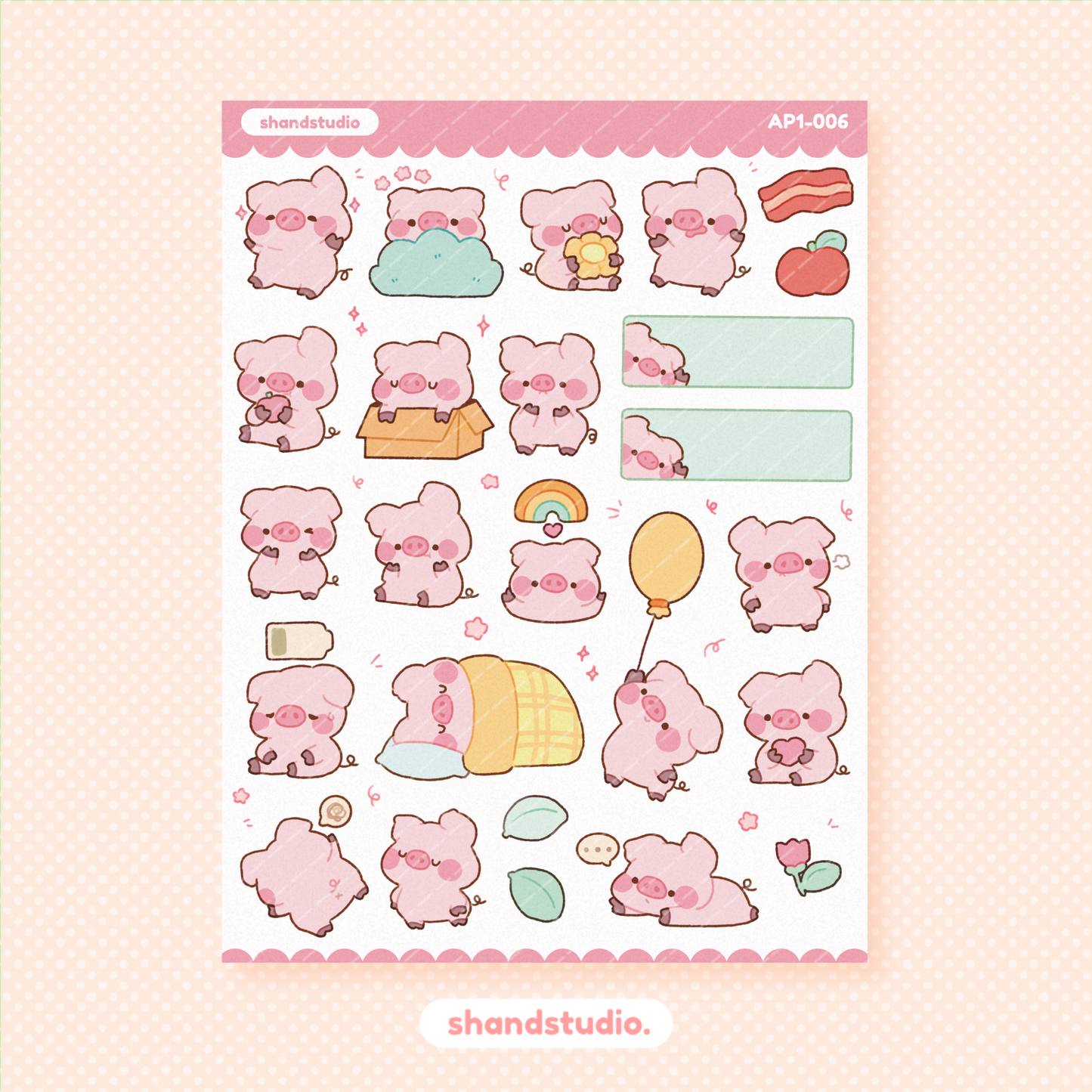 Porky Planner Sticker Sheet