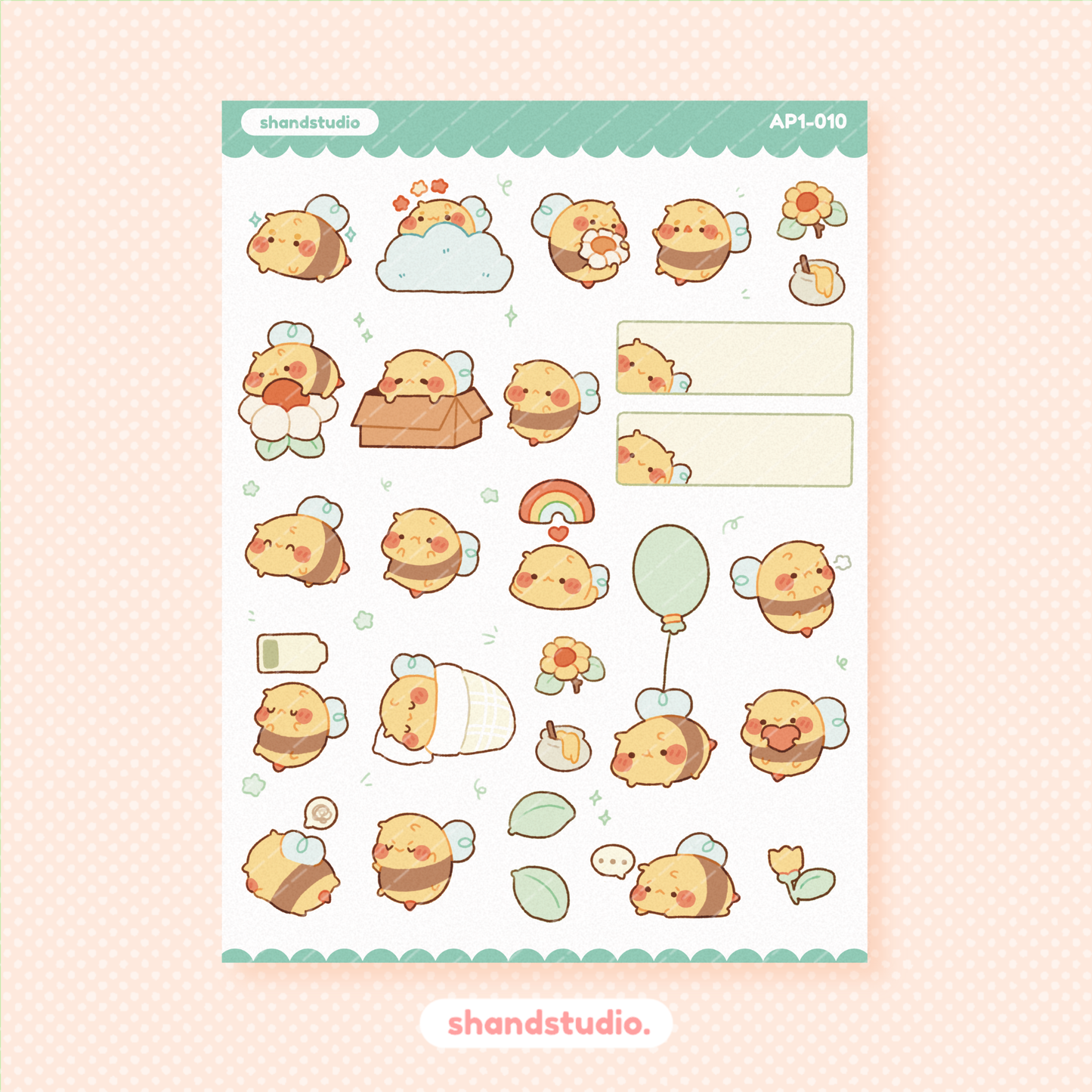 Puffy Bee Sticker Sheet