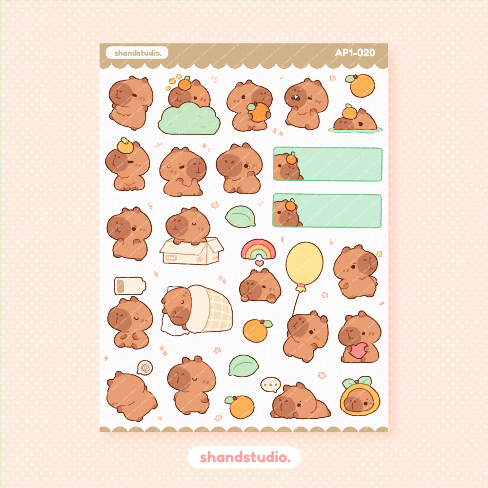 Capybara Planner Sticker Sheet