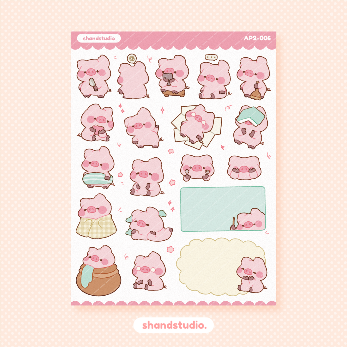 Porky Planner Sticker Sheet