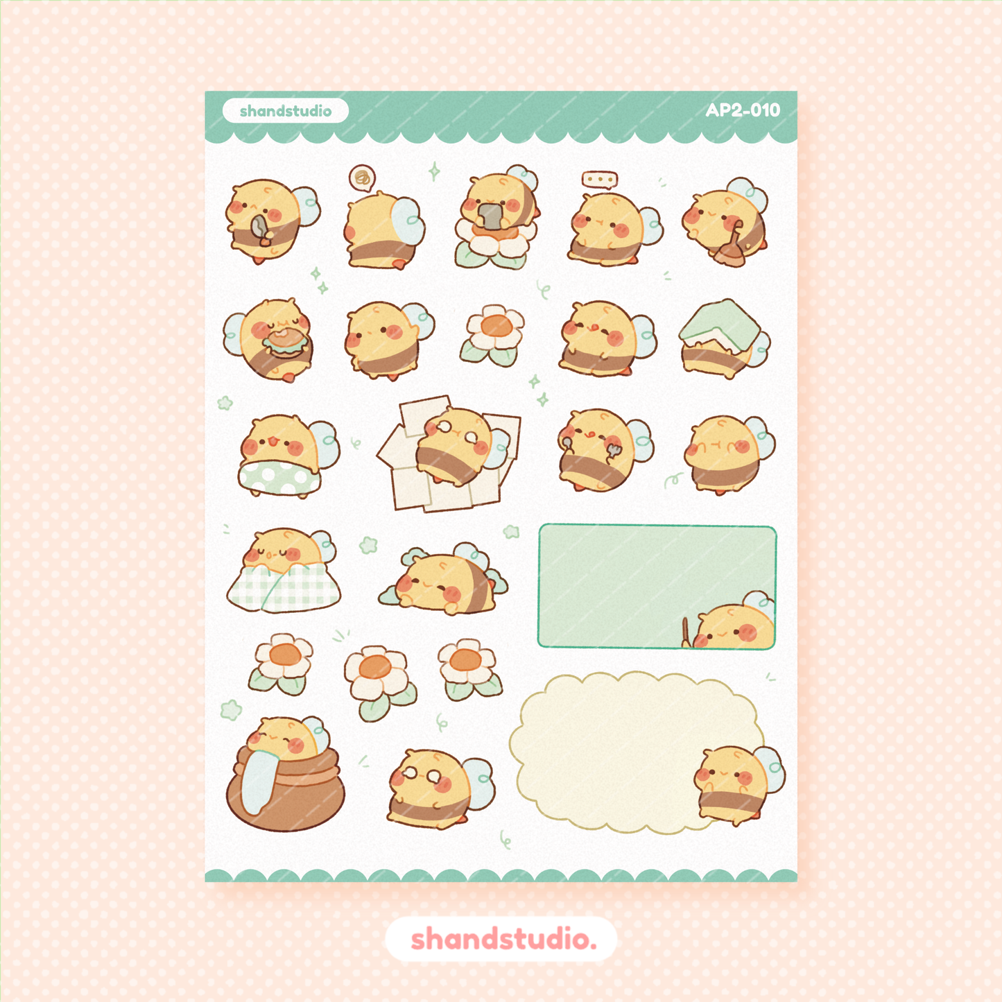 Puffy Bee Sticker Sheet