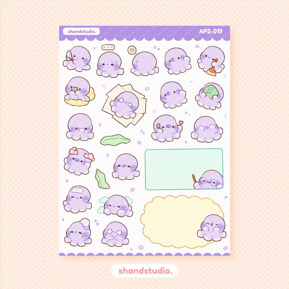 Little Octopus Planner Sticker Sheet