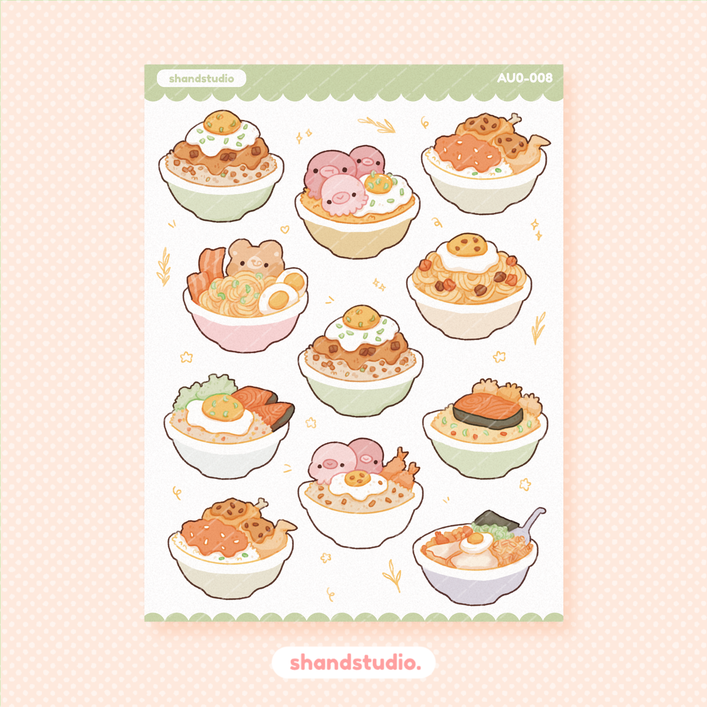 Food Bowls Sticker Sheet