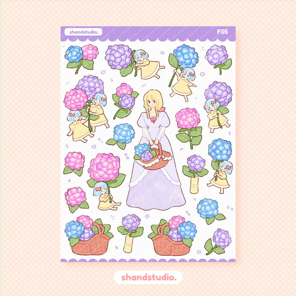 Hydrangea Princess Sticker Sheet