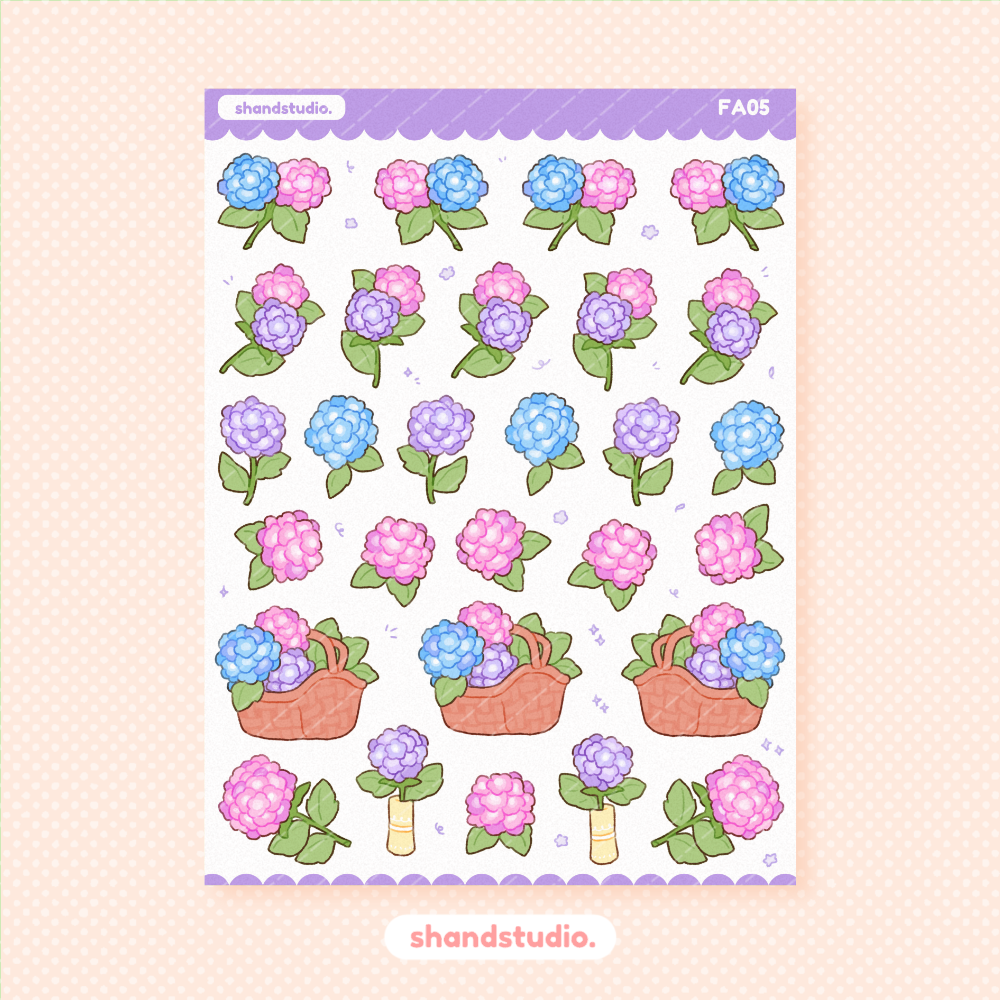 Hydrangea Princess Sticker Sheet