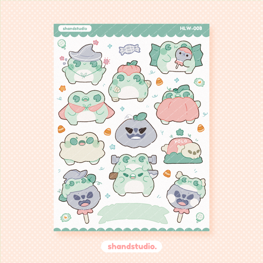 Halloween #5: Froggo in Costumes Sticker Sheet