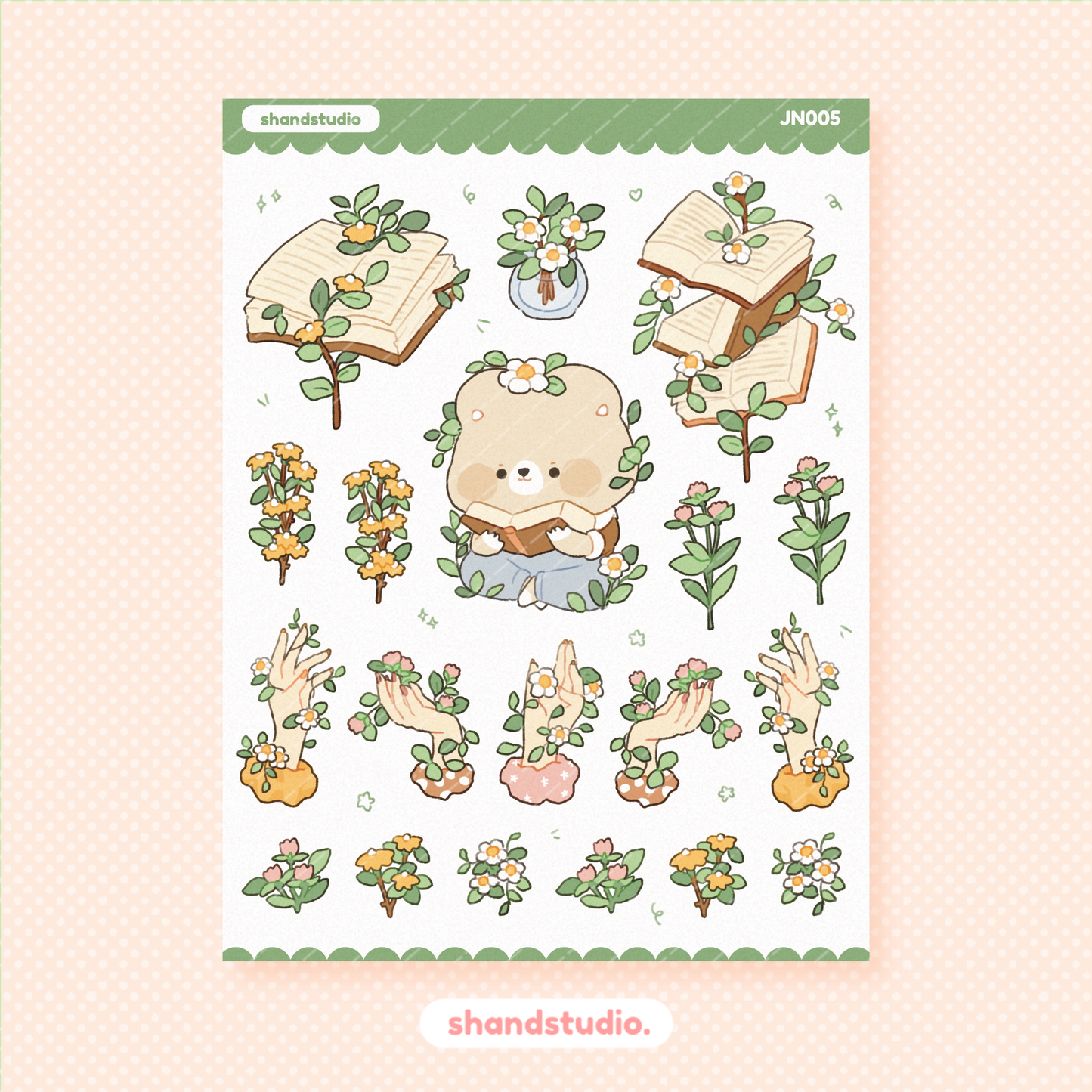 Bookworm Bear Sticker Sheet