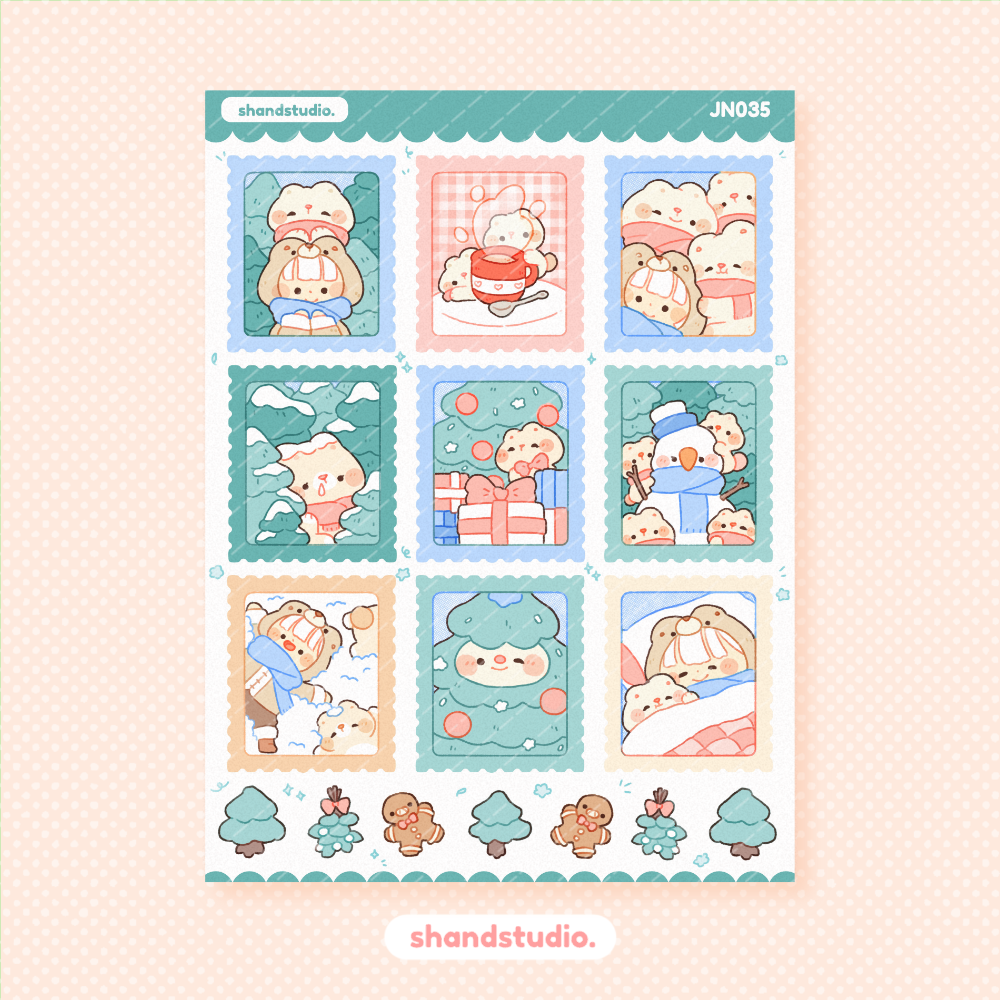 Winter Stamps Sticker Sheet