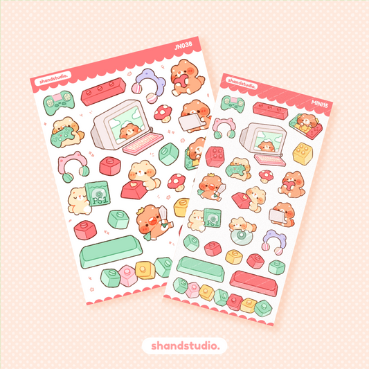 Gaming Bears Mini Sticker Sheet