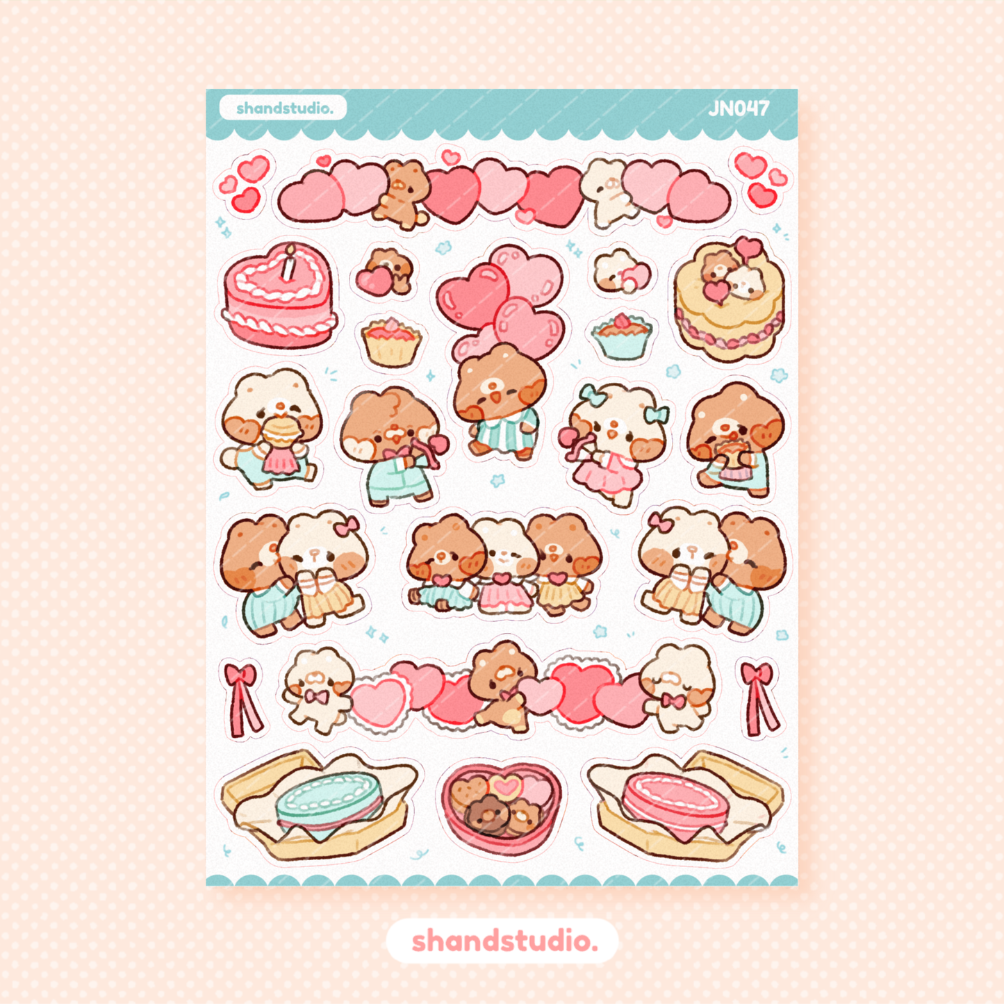 Lovely Bear Cafe Mini Sticker Sheet