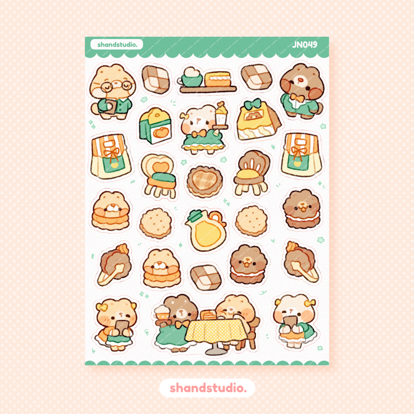 Classy Green Cafe Mini Sticker Sheet