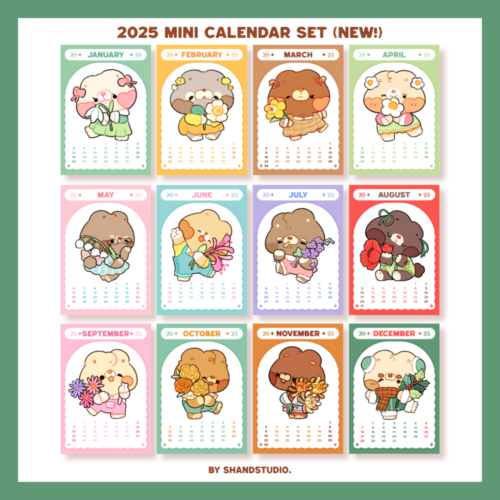 2025 Mini Calendar Set