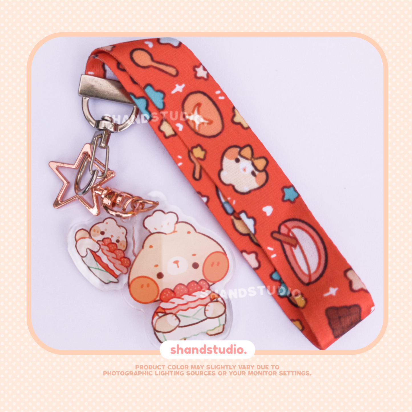 Pastry Chef Acrylic Charm Wrist Lanyard