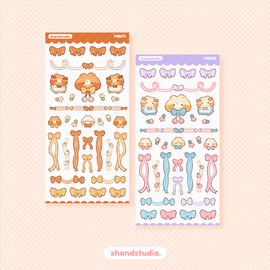 Cute Ribbons and Bears Mini Sticker Sheet