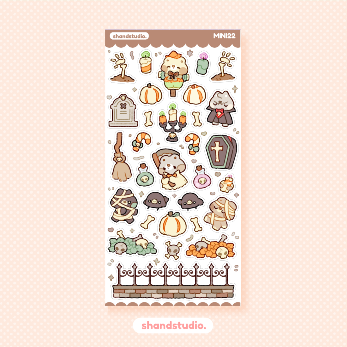 Halloween Graveyard Shift Mini Sticker Sheet