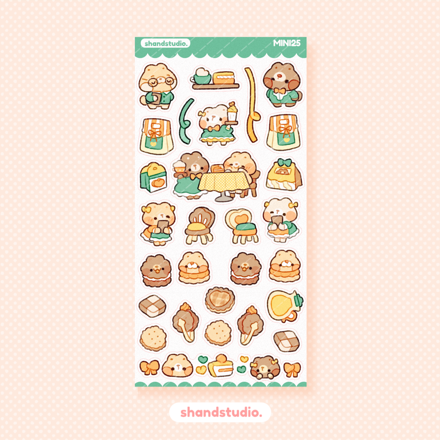 Classy Green Cafe Mini Sticker Sheet