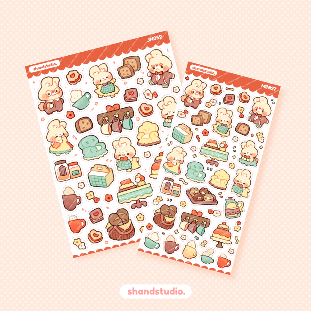 Classy Red Cafe Mini Sticker Sheet