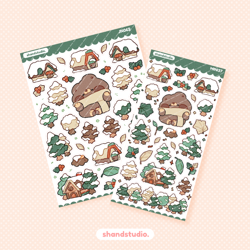 The Snowy Barn Mini Sticker Sheet