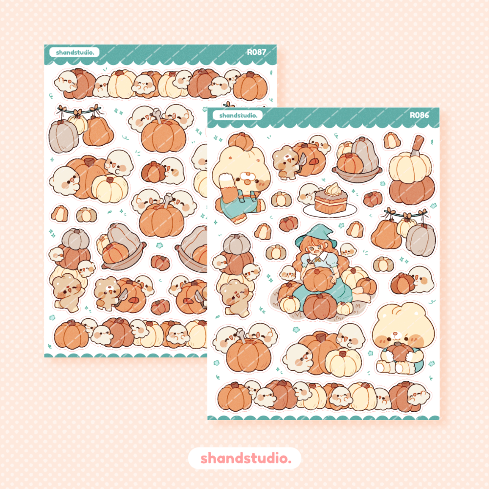 Carving Party Themed Sticker Sheet