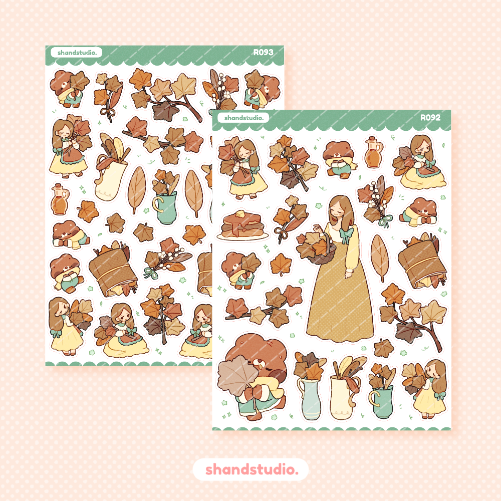 Maple Leaves Theme Sticker Sheet