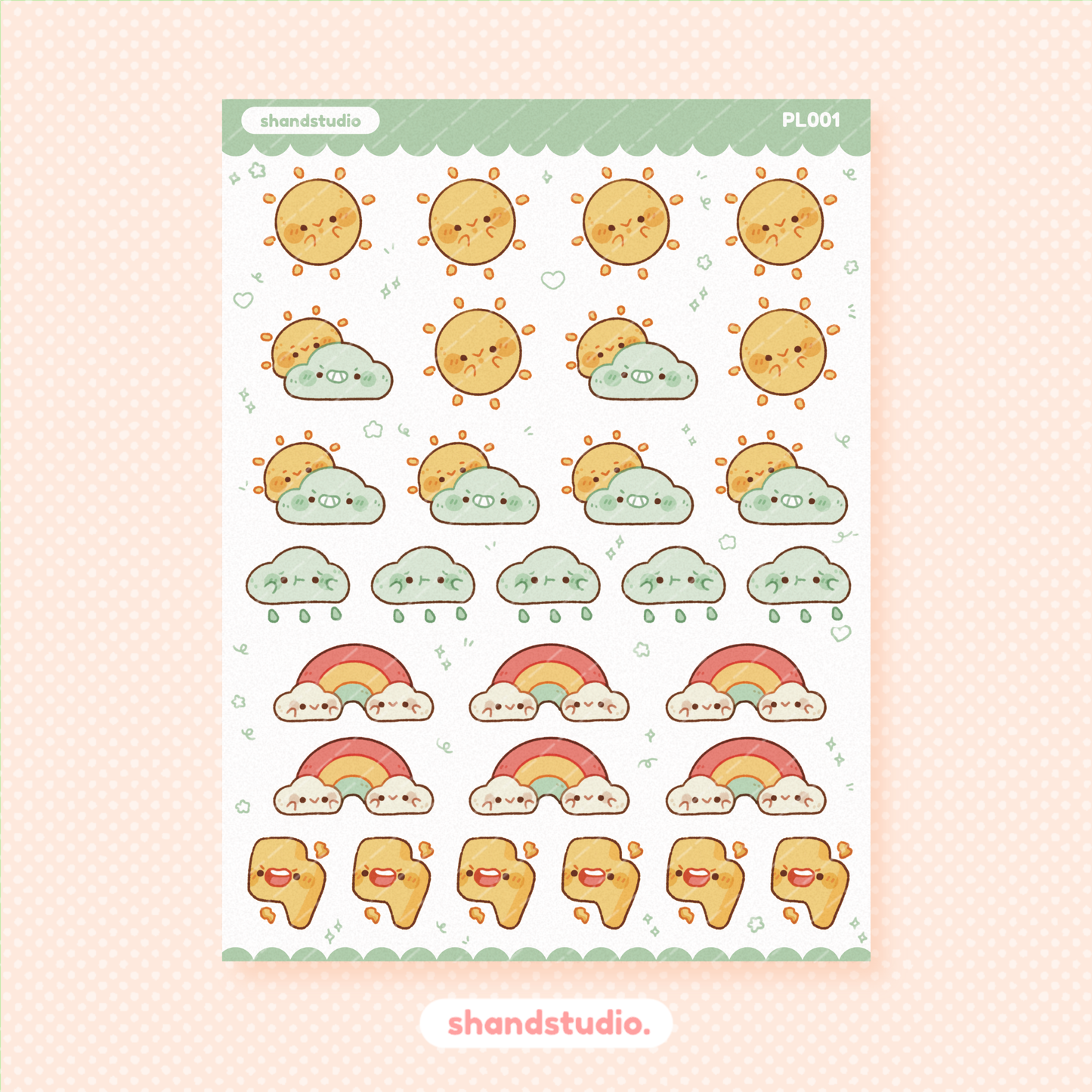 Weather Emote Sticker Sheet