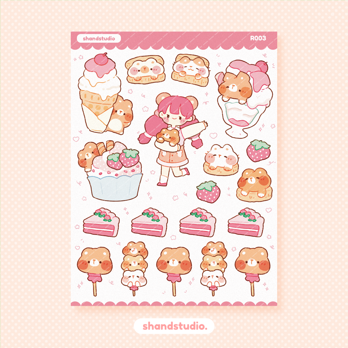 Strawberry Fun Time Sticker Sheet