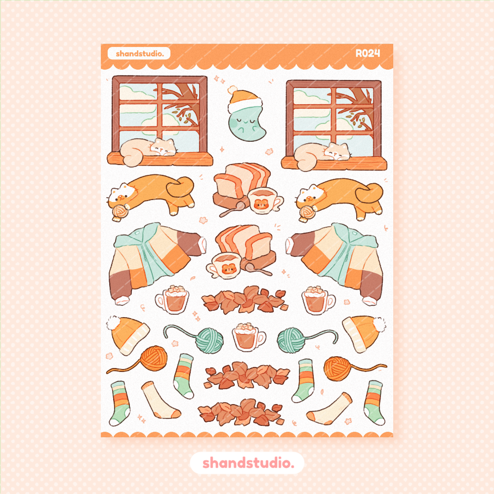 Comfy Home Hygge Sticker Sheet