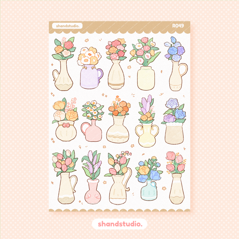 My Garden Vases Sticker Sheet