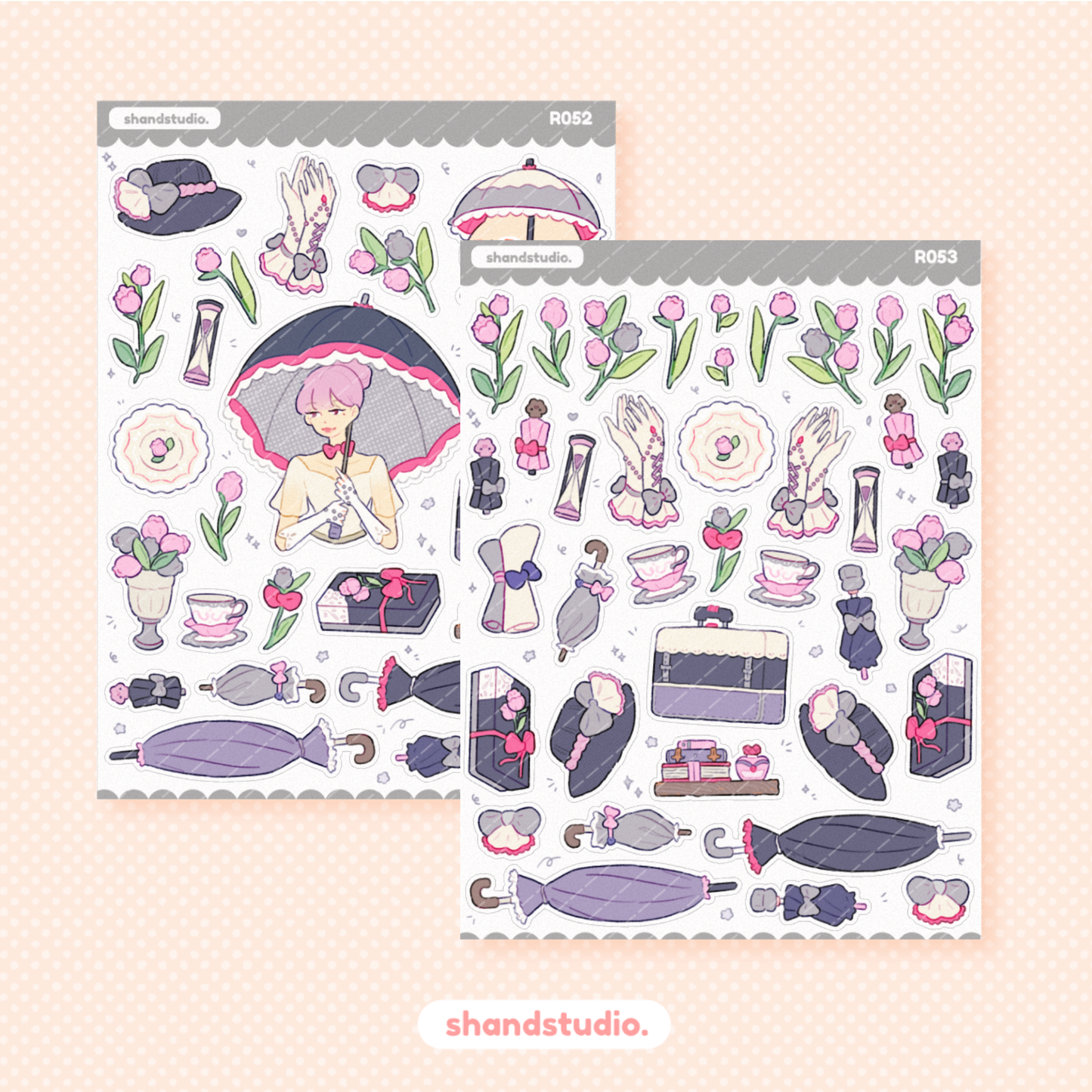 Elegant Rose Themed Sticker Sheet