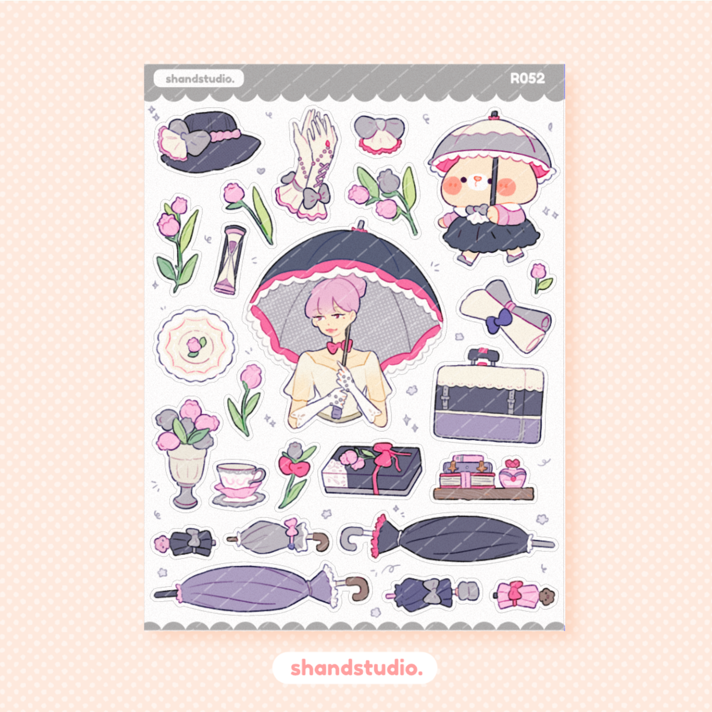 Elegant Rose Themed Sticker Sheet