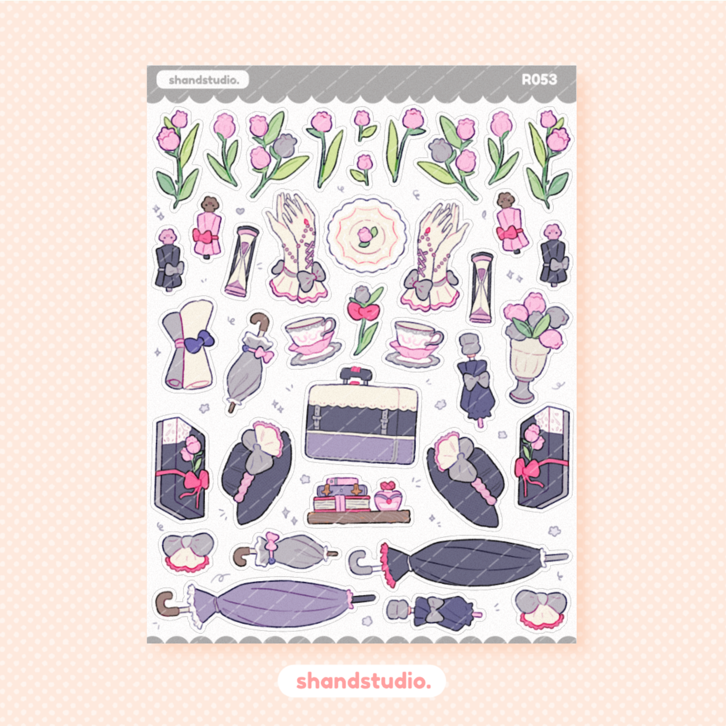 Elegant Rose Themed Sticker Sheet