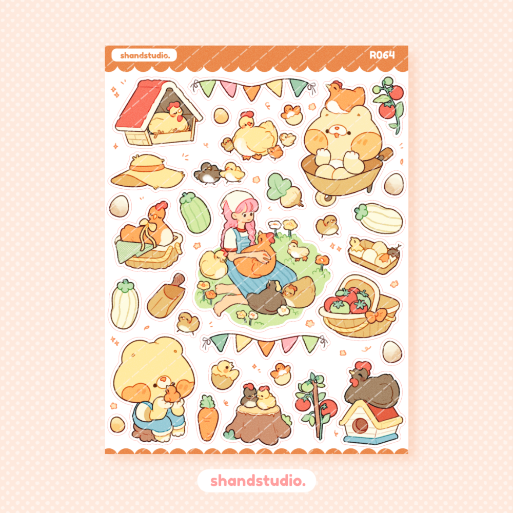 Farm Girl Theme Sticker Sheet