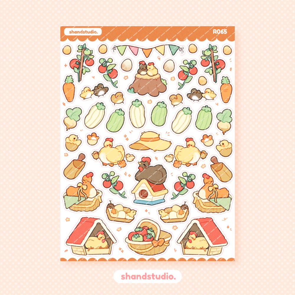 Farm Girl Theme Sticker Sheet