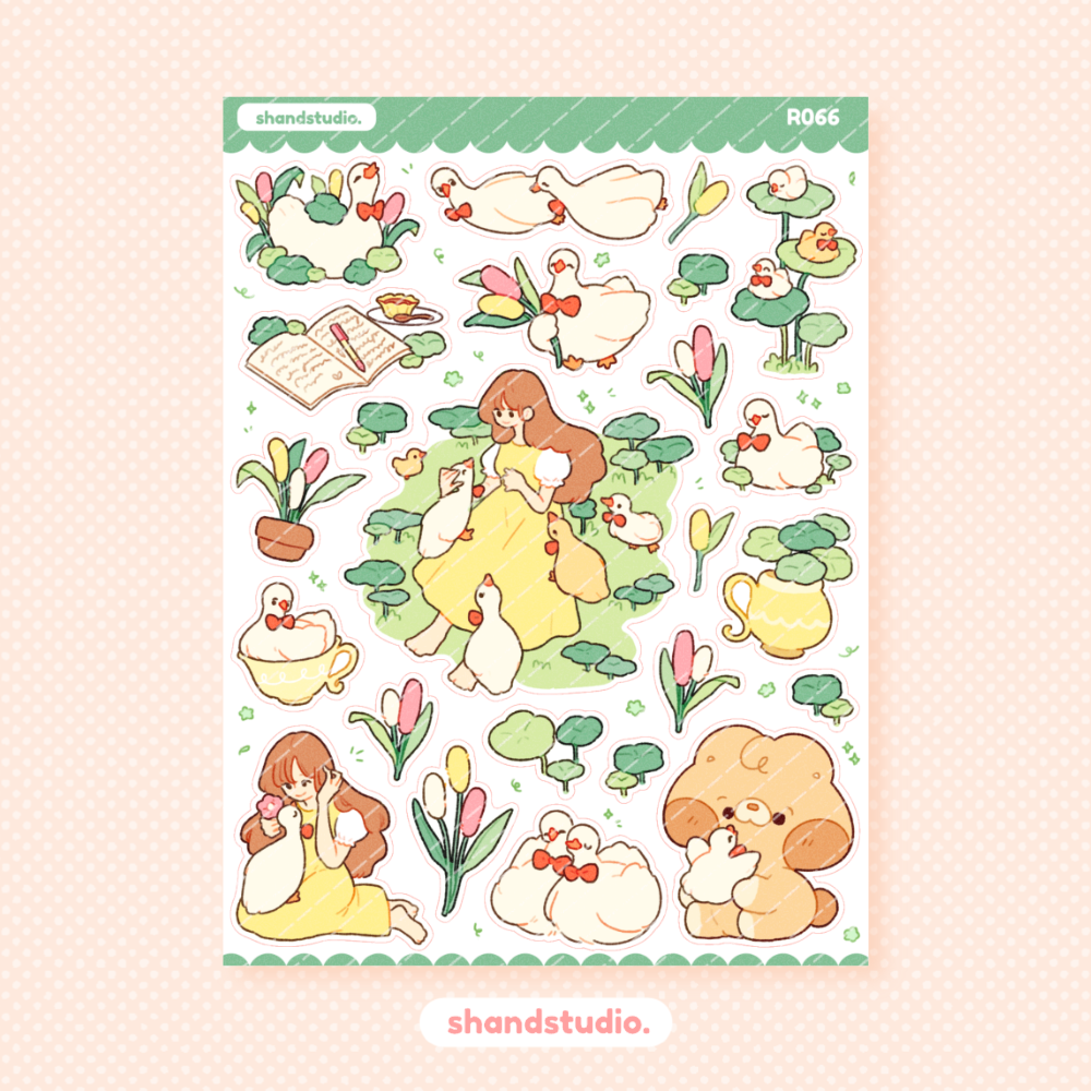 Duck Pond Theme Sticker Sheet