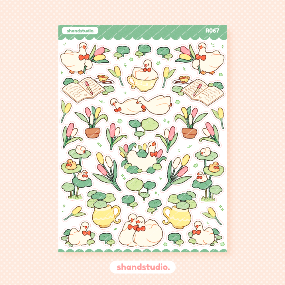 Duck Pond Theme Sticker Sheet