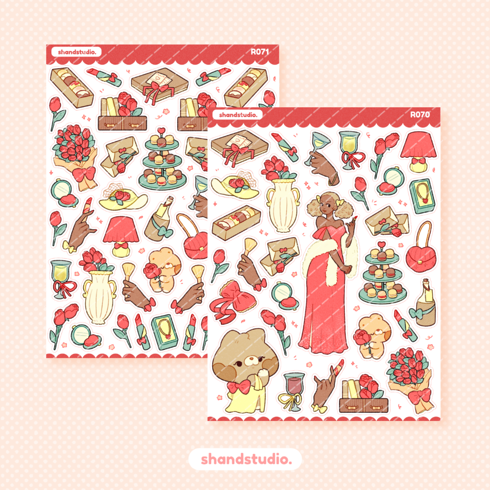 Fancy Red Evening Theme Sticker Sheet