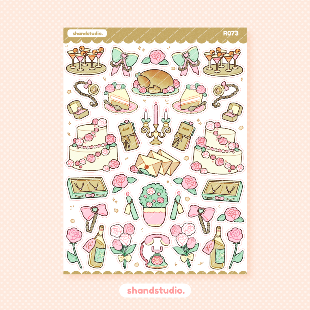 Fancy Pastel Evening Theme Sticker Sheet