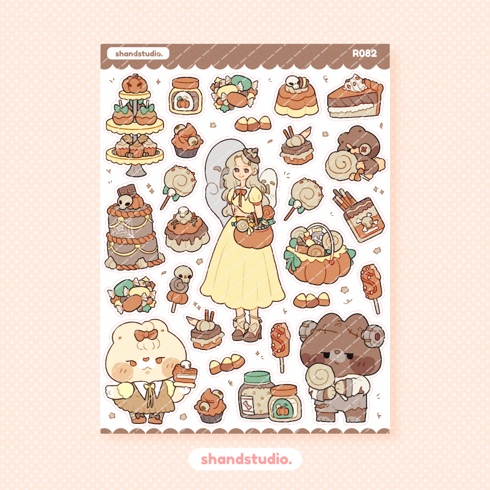 Cute Treats Themed Sticker Sheet