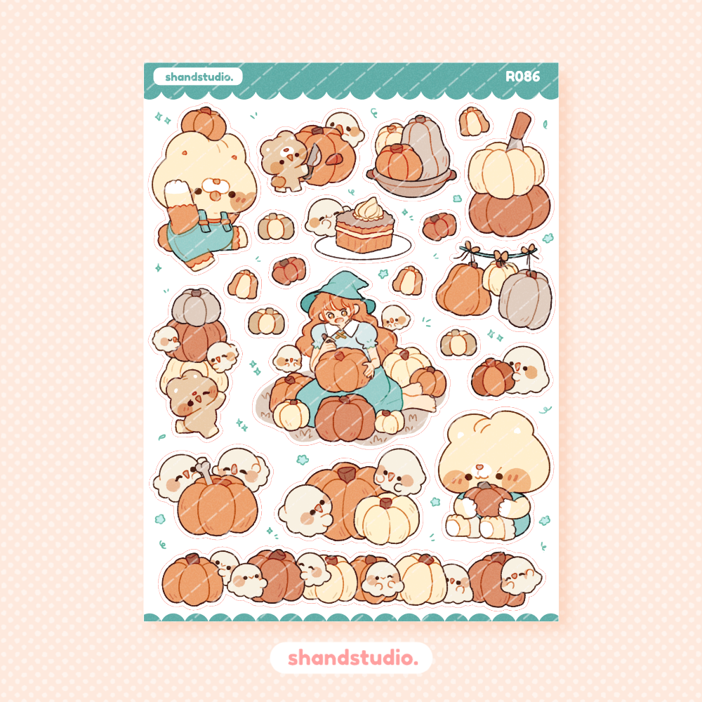 Carving Party Themed Sticker Sheet