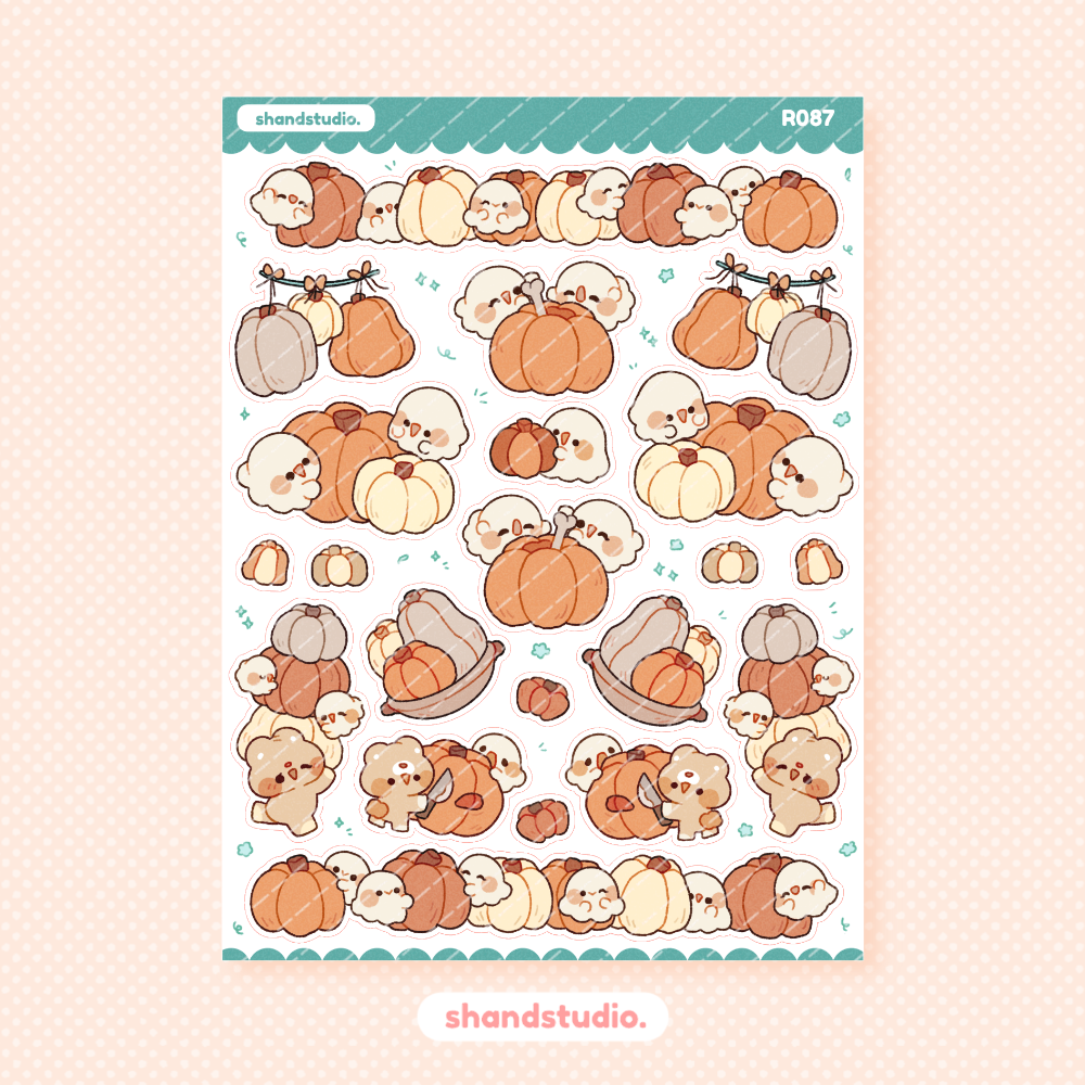 Carving Party Themed Sticker Sheet