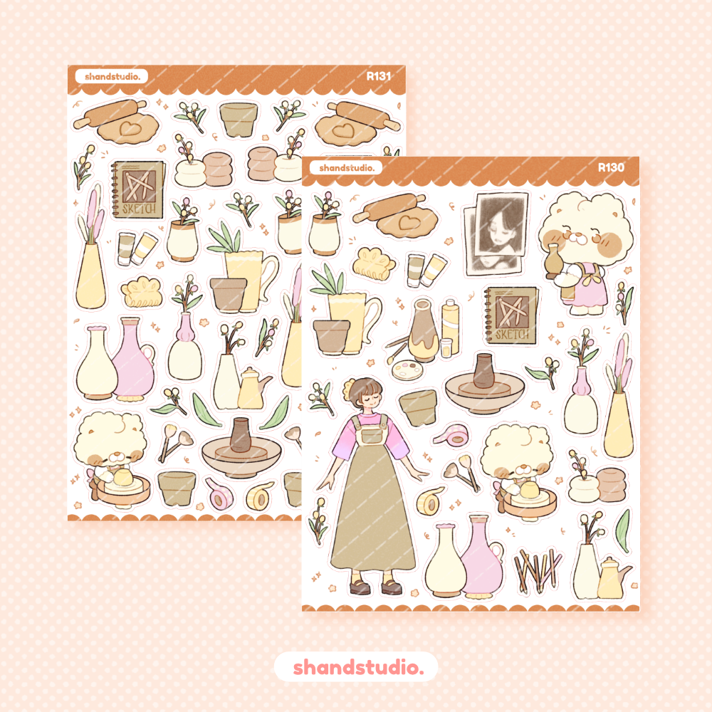 Pottery Theme Sticker Sheet