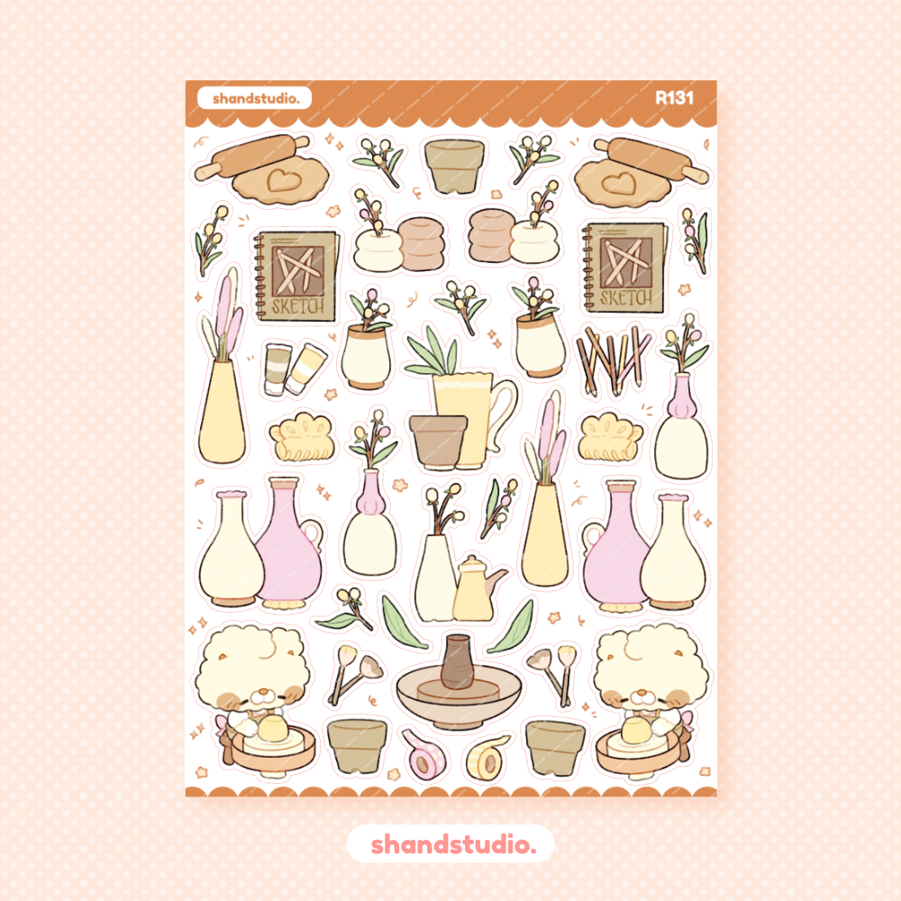 Pottery Theme Sticker Sheet