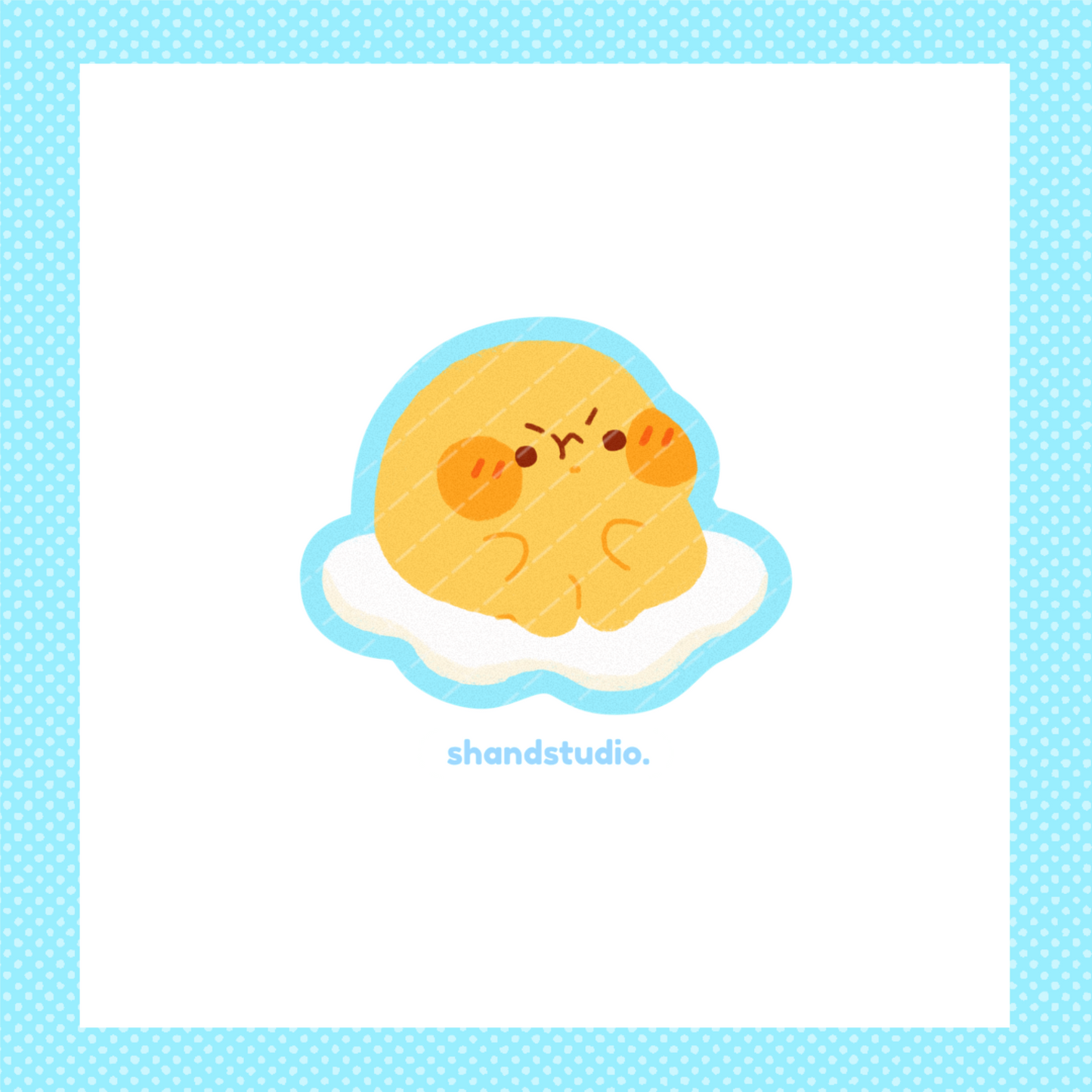 Chonky Angry Eggy - Laminated Vinyl Sticker