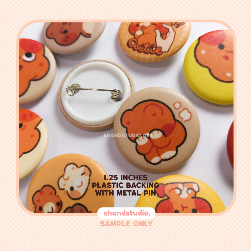 Beary Side eye 1.25" Button Pin