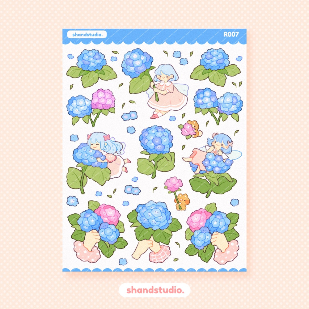 Hydrangea Fairies Sticker Sheet