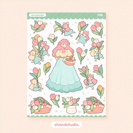 Tulip Princess Sticker Sheet